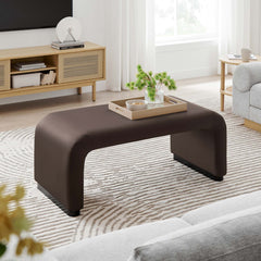Koda Black/Chocolate Brown Performance Velvet Waterfall Ottoman - Ornate Home