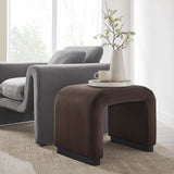 Koda Black/Chocolate Brown Performance Velvet Waterfall Stool - Ornate Home