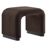 Koda Black/Chocolate Brown Performance Velvet Waterfall Stool - Ornate Home