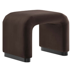Koda Black/Chocolate Brown Performance Velvet Waterfall Stool - Ornate Home