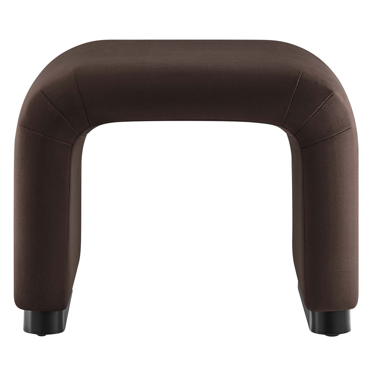 Koda Black/Chocolate Brown Performance Velvet Waterfall Stool - Ornate Home