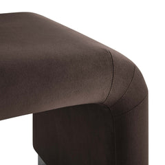 Koda Black/Chocolate Brown Performance Velvet Waterfall Stool - Ornate Home