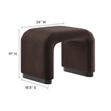 Koda Black/Chocolate Brown Performance Velvet Waterfall Stool - Ornate Home