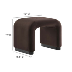 Koda Black/Chocolate Brown Performance Velvet Waterfall Stool - Ornate Home