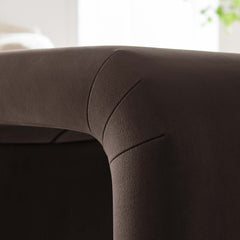 Koda Black/Chocolate Brown Performance Velvet Waterfall Stool - Ornate Home