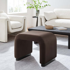 Koda Black/Chocolate Brown Performance Velvet Waterfall Stool - Ornate Home
