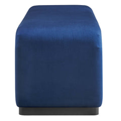 Koda Black/Midnight Blue Performance Velvet Waterfall Long Bench - Ornate Home