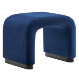 Koda Black/Midnight Blue Performance Velvet Waterfall Stool - Ornate Home