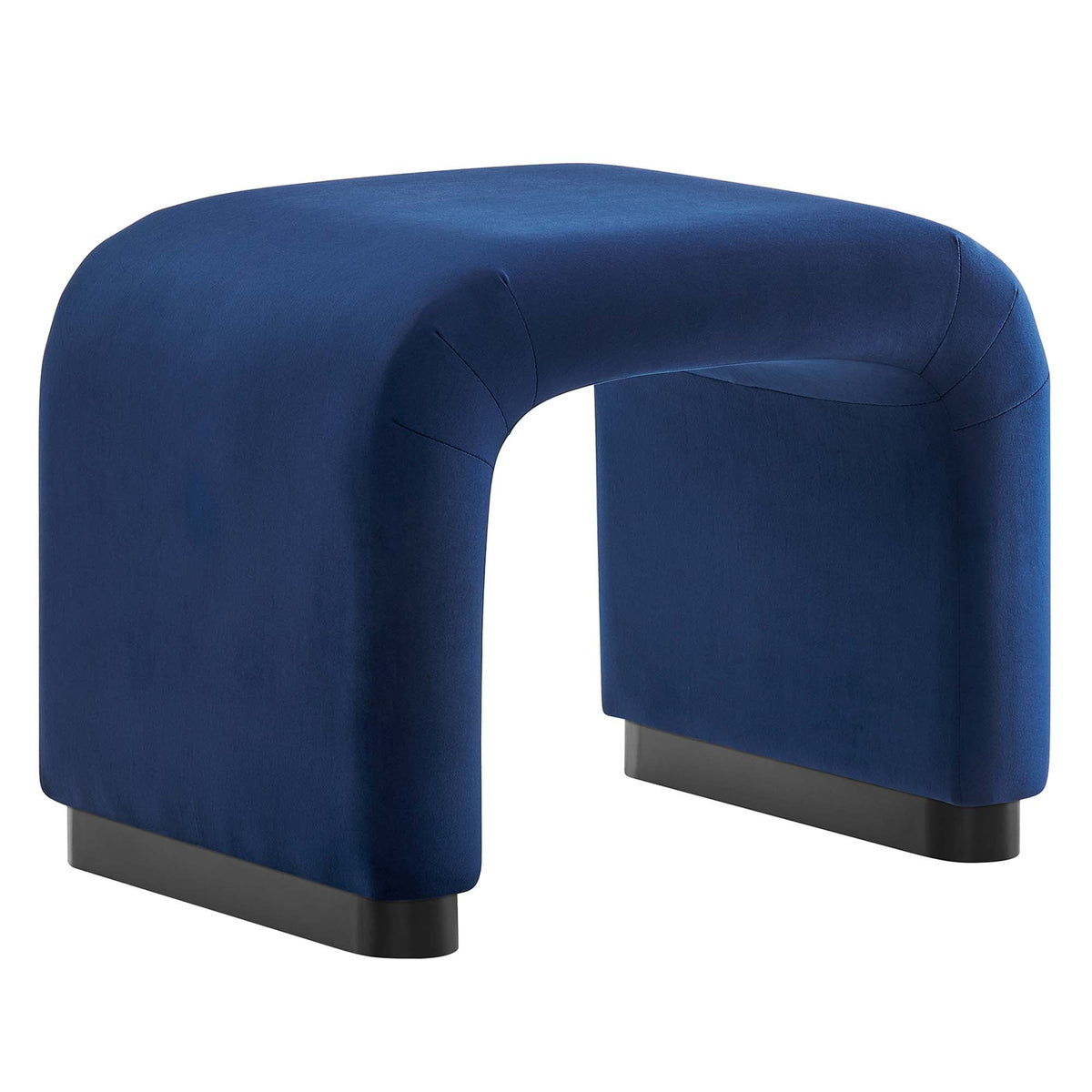 Koda Black/Midnight Blue Performance Velvet Waterfall Stool - Ornate Home