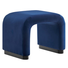 Koda Black/Midnight Blue Performance Velvet Waterfall Stool - Ornate Home