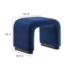 Koda Black/Midnight Blue Performance Velvet Waterfall Stool - Ornate Home