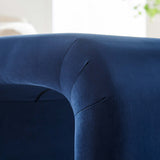 Koda Black/Midnight Blue Performance Velvet Waterfall Stool - Ornate Home