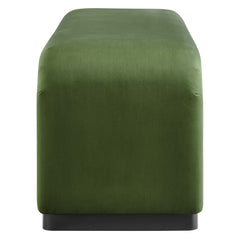 Koda Black/Moss Green Performance Velvet Waterfall Long Bench - Ornate Home
