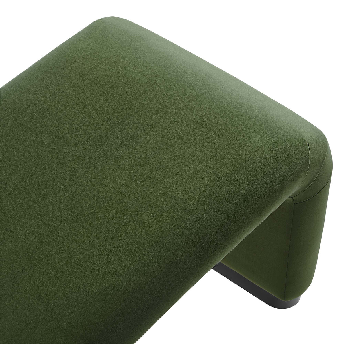 Koda Black/Moss Green Performance Velvet Waterfall Long Bench - Ornate Home