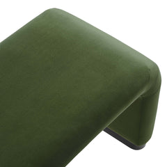 Koda Black/Moss Green Performance Velvet Waterfall Long Bench - Ornate Home