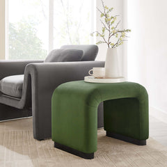 Koda Black/Moss Green Performance Velvet Waterfall Stool - Ornate Home