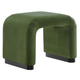 Koda Black/Moss Green Performance Velvet Waterfall Stool - Ornate Home