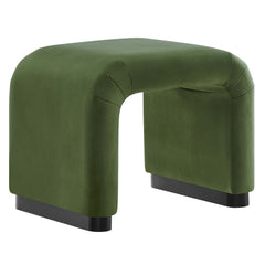 Koda Black/Moss Green Performance Velvet Waterfall Stool - Ornate Home