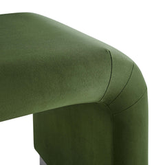 Koda Black/Moss Green Performance Velvet Waterfall Stool - Ornate Home