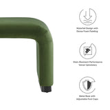 Koda Black/Moss Green Performance Velvet Waterfall Stool - Ornate Home