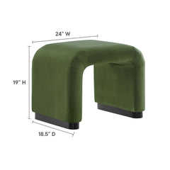 Koda Black/Moss Green Performance Velvet Waterfall Stool - Ornate Home