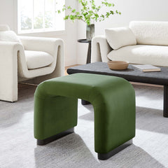 Koda Black/Moss Green Performance Velvet Waterfall Stool - Ornate Home