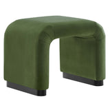 Koda Black/Moss Green Performance Velvet Waterfall Stool - Ornate Home