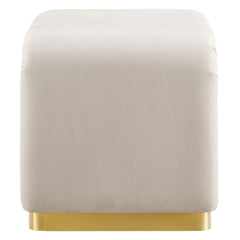Koda Brass/Almond Performance Velvet Waterfall Stool - Ornate Home