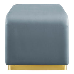 Koda Brass/Cadet Blue Performance Velvet Waterfall Ottoman - Ornate Home