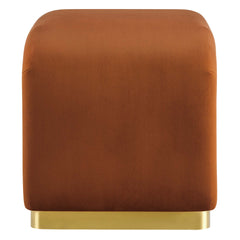 Koda Brass/Rust Performance Velvet Waterfall Stool - Ornate Home