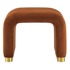 Koda Brass/Rust Performance Velvet Waterfall Stool - Ornate Home
