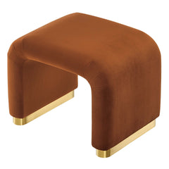 Koda Brass/Rust Performance Velvet Waterfall Stool - Ornate Home