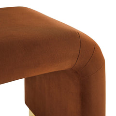 Koda Brass/Rust Performance Velvet Waterfall Stool - Ornate Home