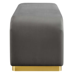 Koda Brass/Storm Gray Performance Velvet Waterfall Long Bench - Ornate Home