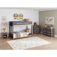 Koda Brown/Charcoal Twin Bunk Bed - Ornate Home