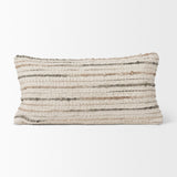 Kodi Cream 14x26 Lumbar Pillow Cover with Down Filler (Set of 2) - Ornate Home