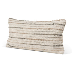 Kodi Cream 14x26 with Stripes Lumbar Pillow Cover - Ornate Home