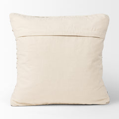 Kodi Cream 20x20 with Stripes Square Pillow Cover with Non-Allergen Filler (Set of 2) - Ornate Home
