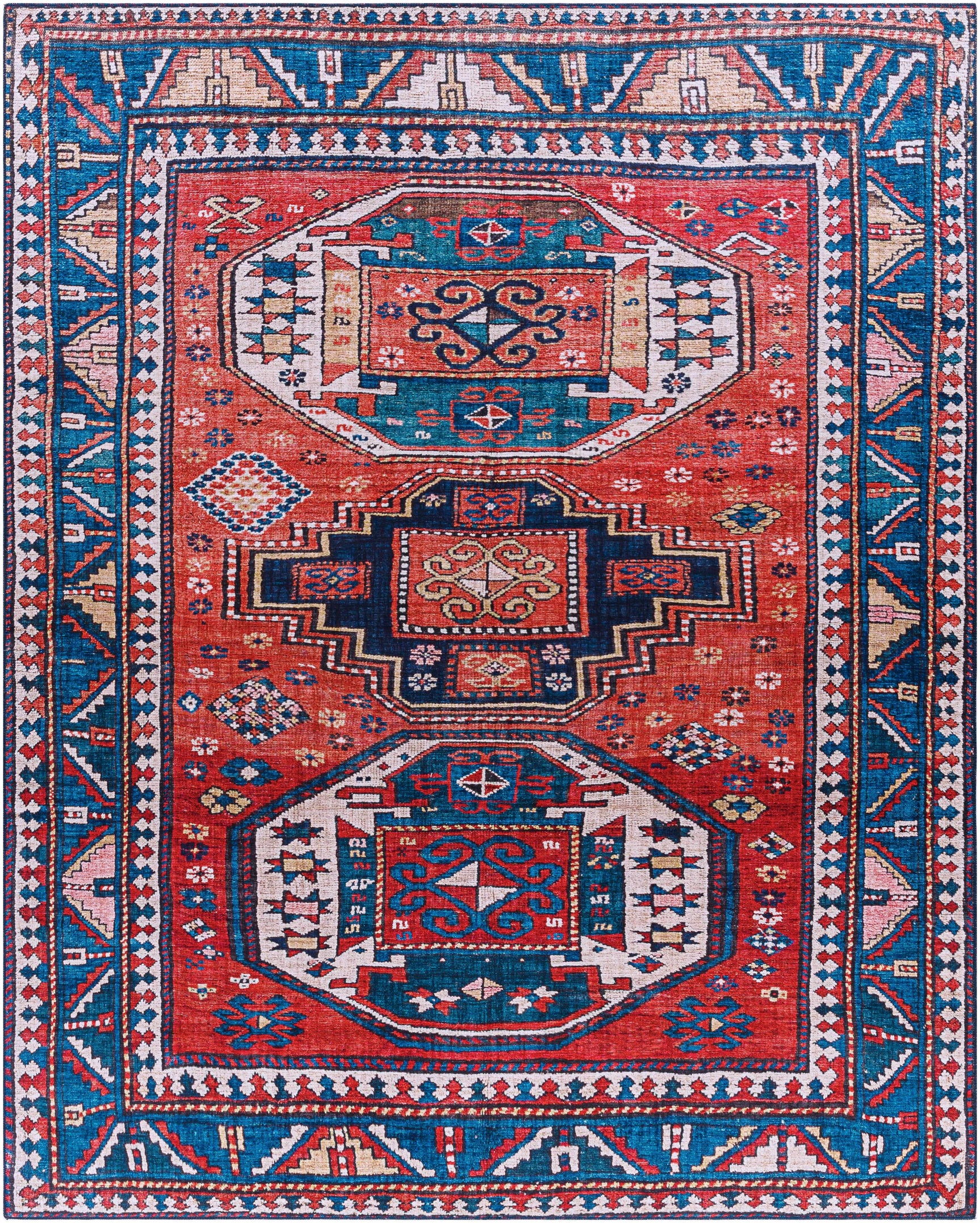 Kodiak Red&Blue Oriental Area Rug - Ornate Home