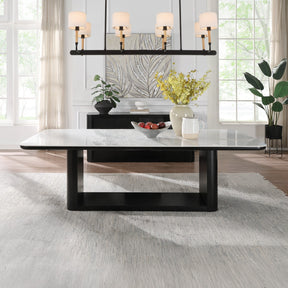 Koen Black Dining Table w/Ceramic Top - Ornate Home