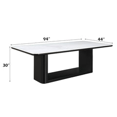 Koen Black Dining Table w/Ceramic Top - Ornate Home