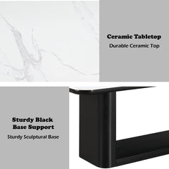 Koen Black Dining Table w/Ceramic Top - Ornate Home