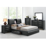 Kofi Black PU Eastern King Bed - Ornate Home