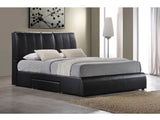 Kofi Black PU Eastern King Bed - Ornate Home