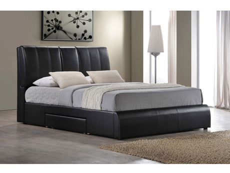 Kofi Black PU Eastern King Bed - Ornate Home