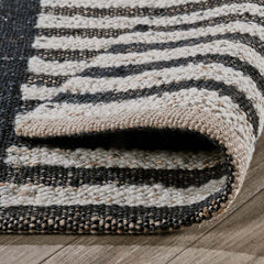 Kofu Stripe Natural/Black Rug - Ornate Home