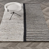 Kofu Stripe Natural/Black Rug - Ornate Home