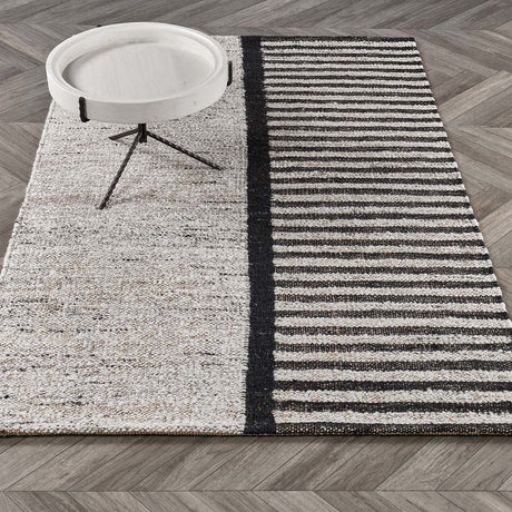 Kofu Stripe Natural/Black Rug - Ornate Home