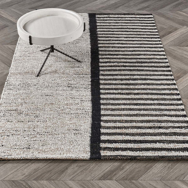 Kofu Stripe Natural/Black Rug - Ornate Home