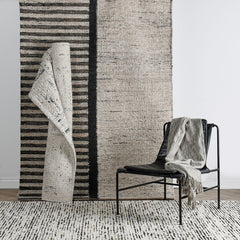 Kofu Stripe Natural/Black Rug - Ornate Home